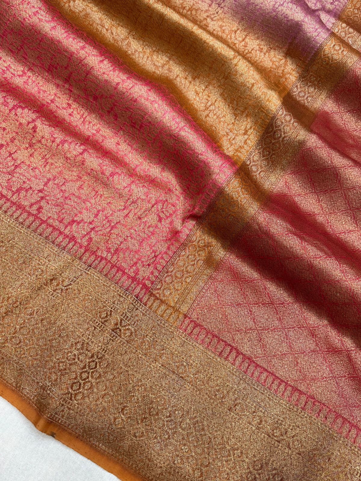 Pure Kora Silk Handloom Banarasi Saree - All Over Brocade Jaal