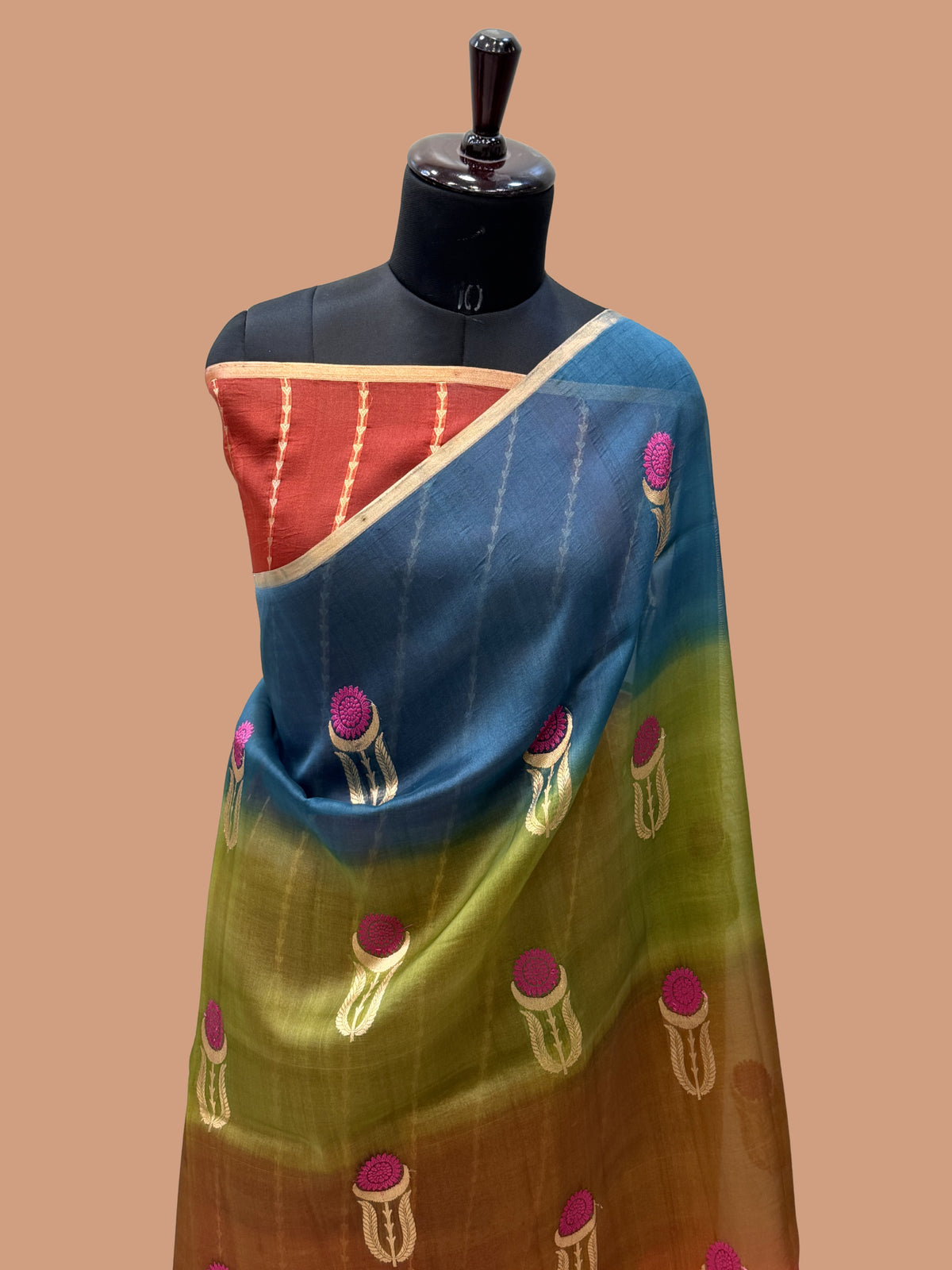 Pure Kora Silk Handloom Banarasi Saree - All Over Kadua Buta