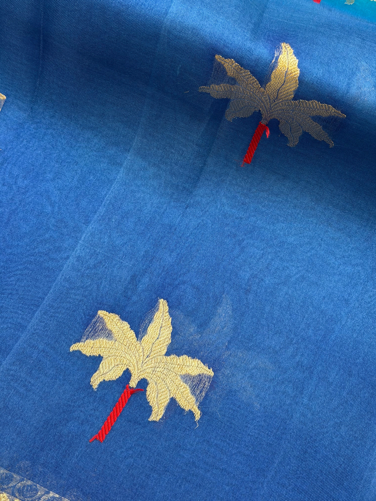 Pure Kora Silk Handloom Banarasi Saree - All Over Kadua Buta
