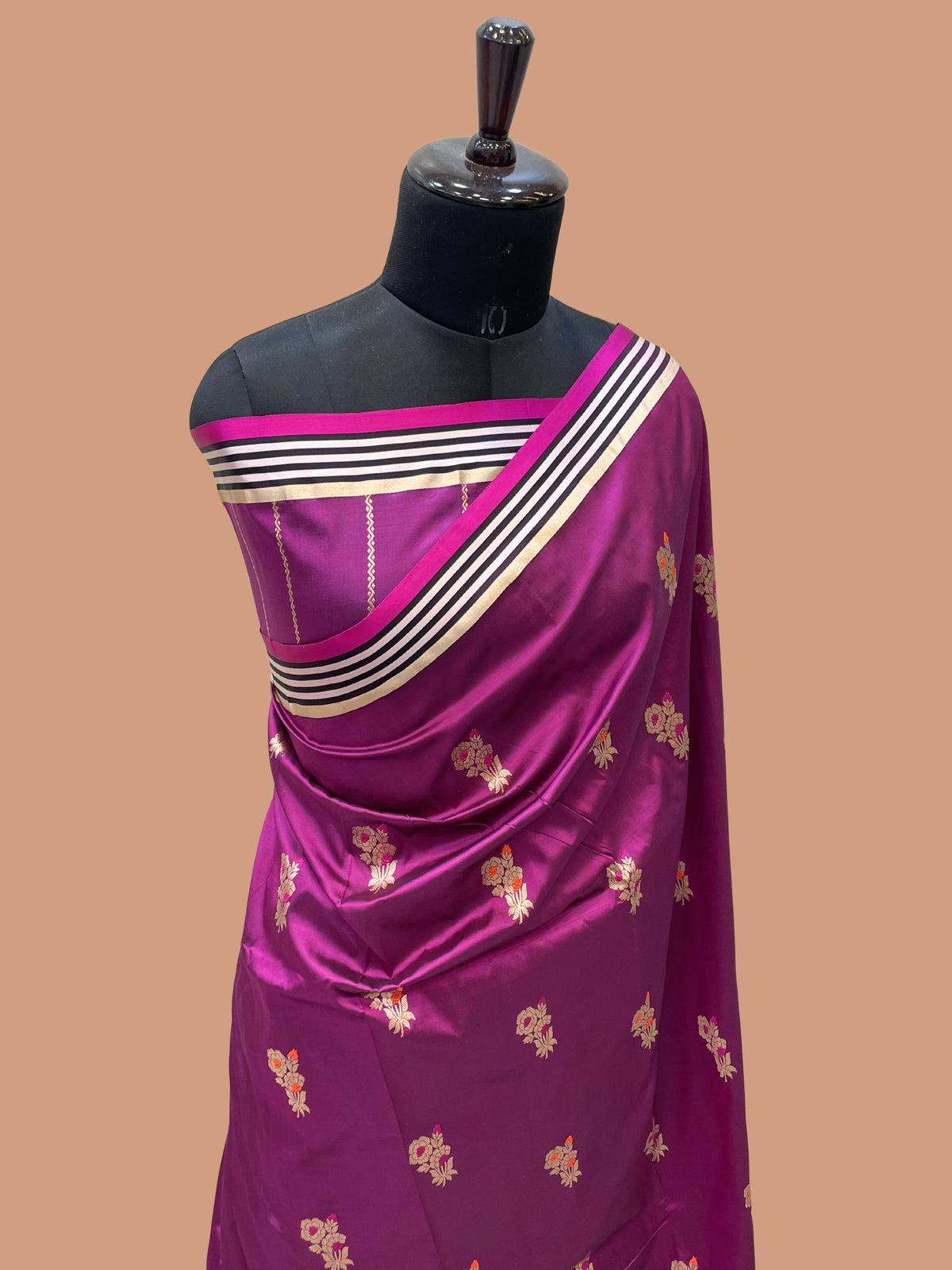 Pure Katan Silk Banarasi Handloom Saree - All over Kadua Buta
