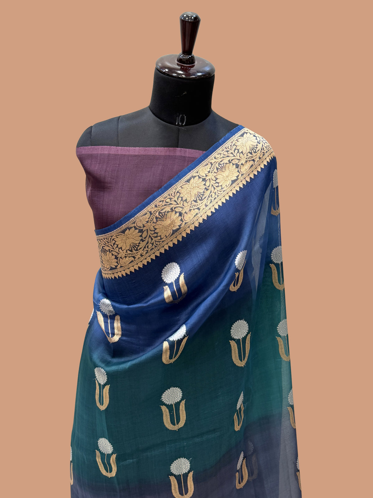 Pure Kora Silk Handloom Banarasi Saree - All Over Kadua Buta