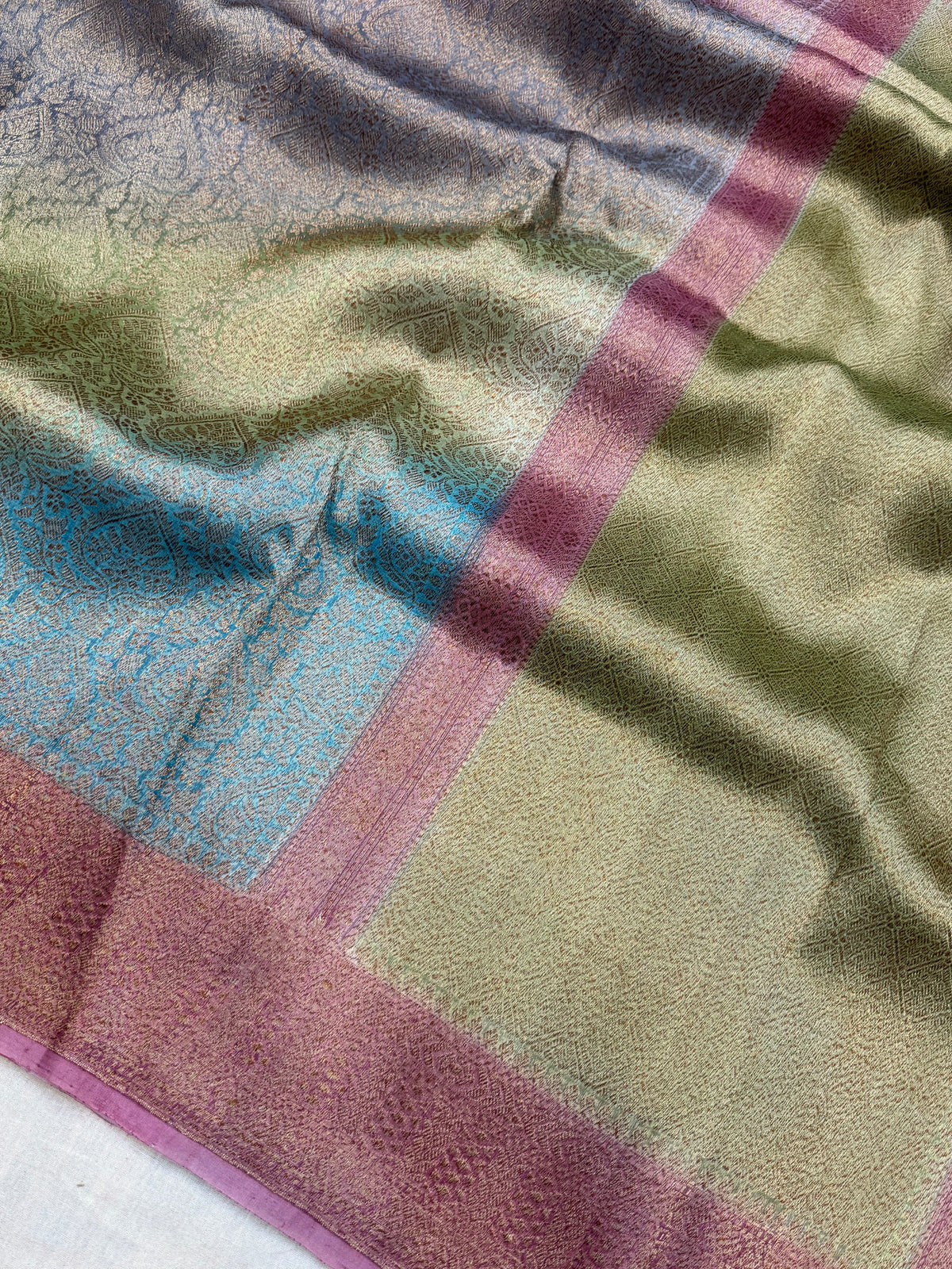 Pure Kora Silk Handloom Banarasi Saree - All Over Brocade Jaal