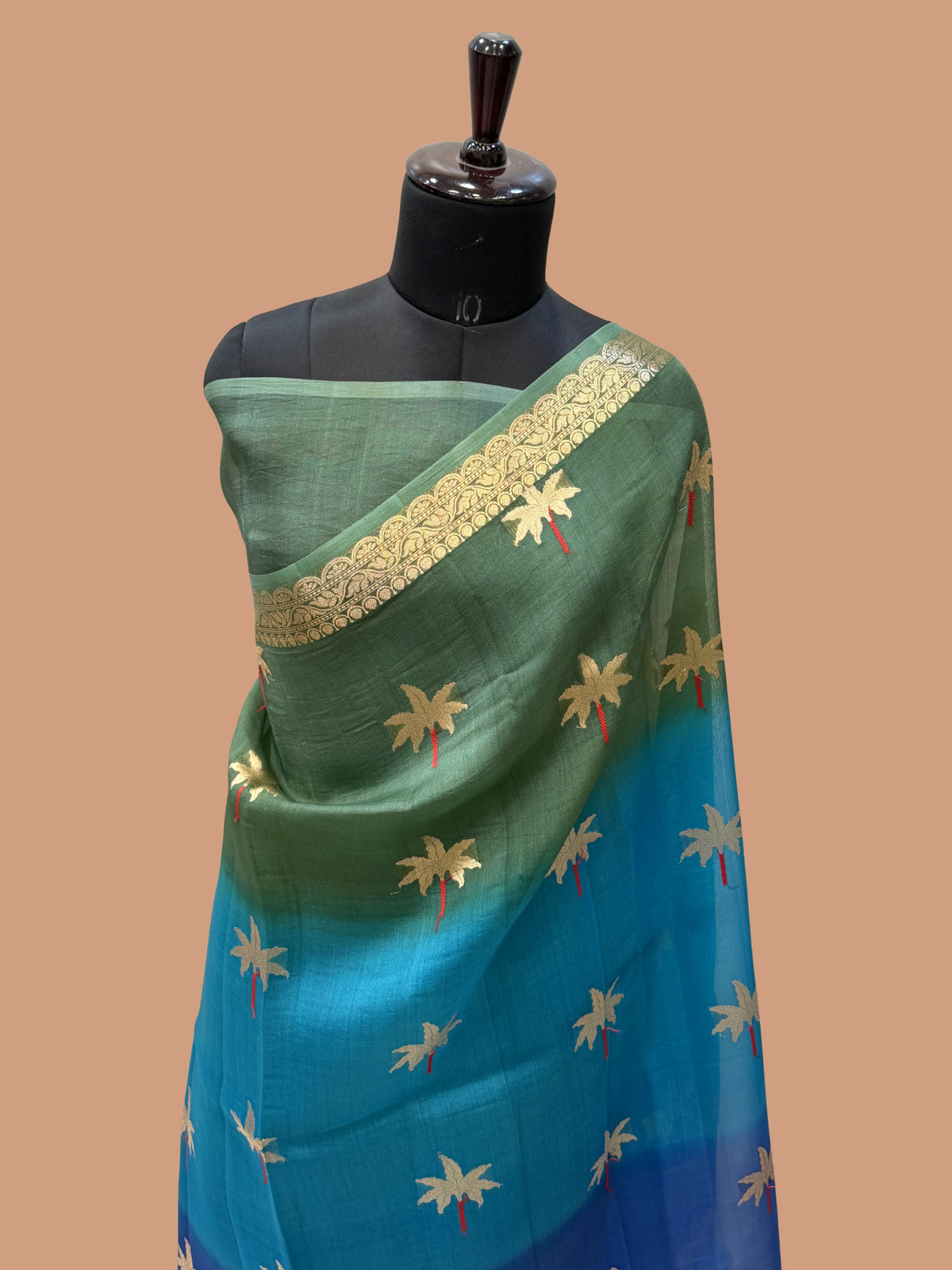 Pure Kora Silk Handloom Banarasi Saree - All Over Kadua Buta
