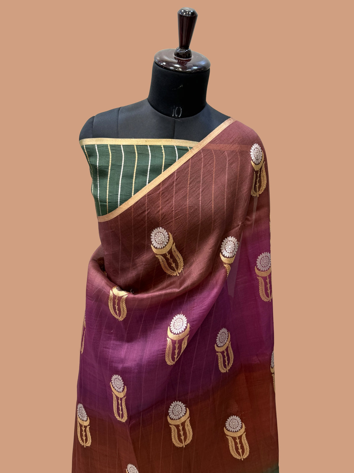 Pure Kora Silk Handloom Banarasi Saree - All Over Kadua Buta