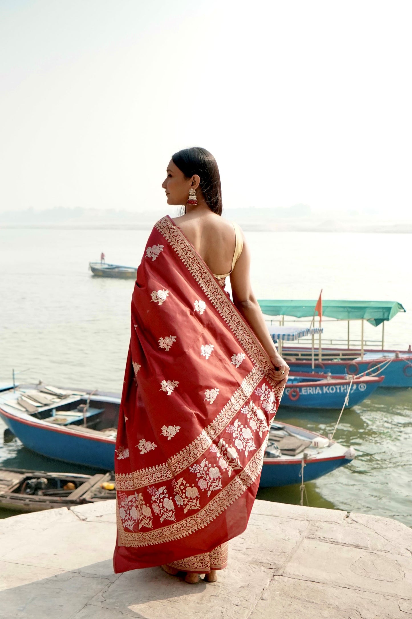 Pure Ektara Katan Kadhwa Booti Sona Rupa Motifs and Kadhwa Pallu Saree