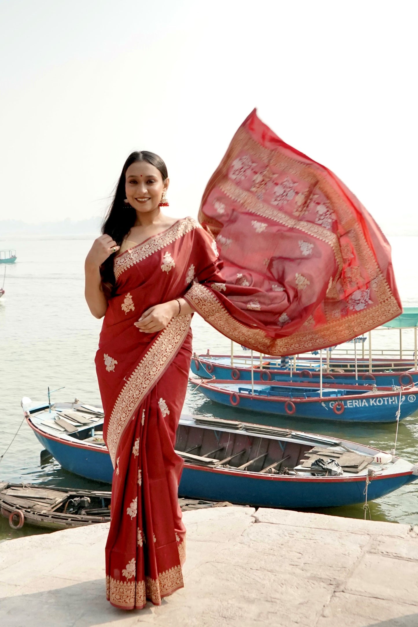 Pure Ektara Katan Kadhwa Booti Sona Rupa Motifs and Kadhwa Pallu Saree