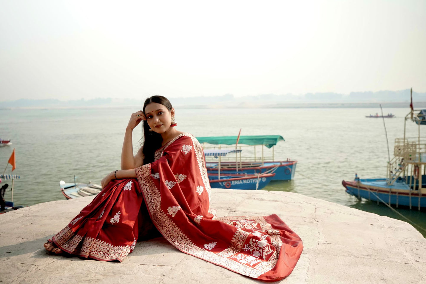 Pure Ektara Katan Kadhwa Booti Sona Rupa Motifs and Kadhwa Pallu Saree