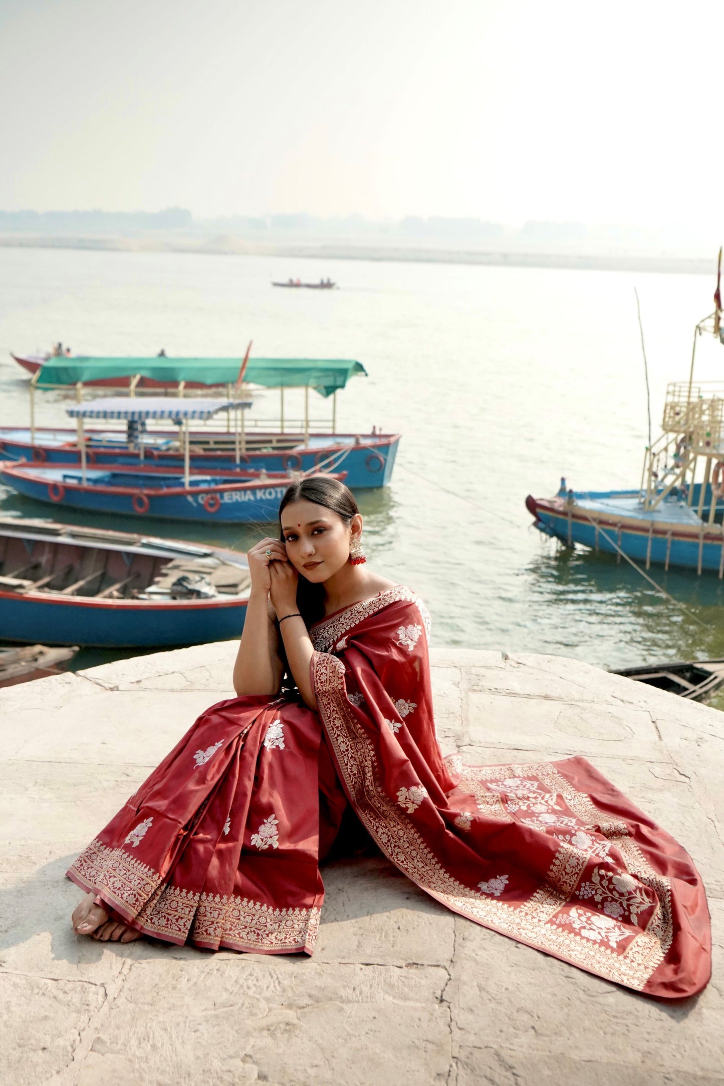 Pure Ektara Katan Kadhwa Booti Sona Rupa Motifs and Kadhwa Pallu Saree
