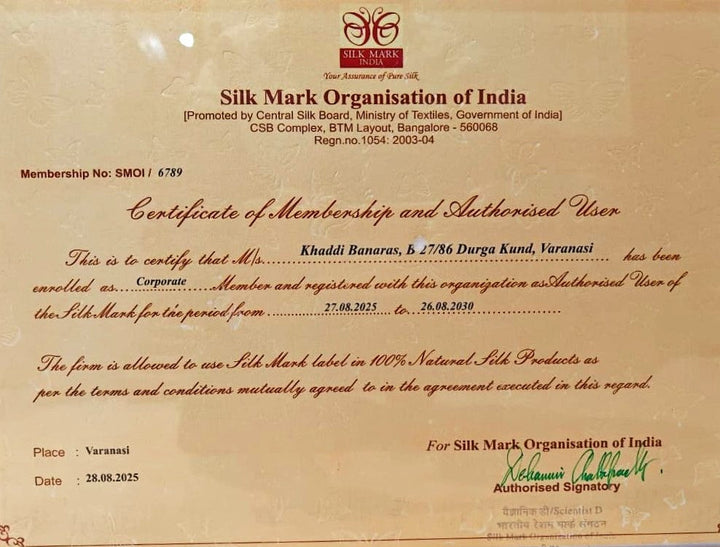 Silk Mark Certified Company : Khaddi Banaras