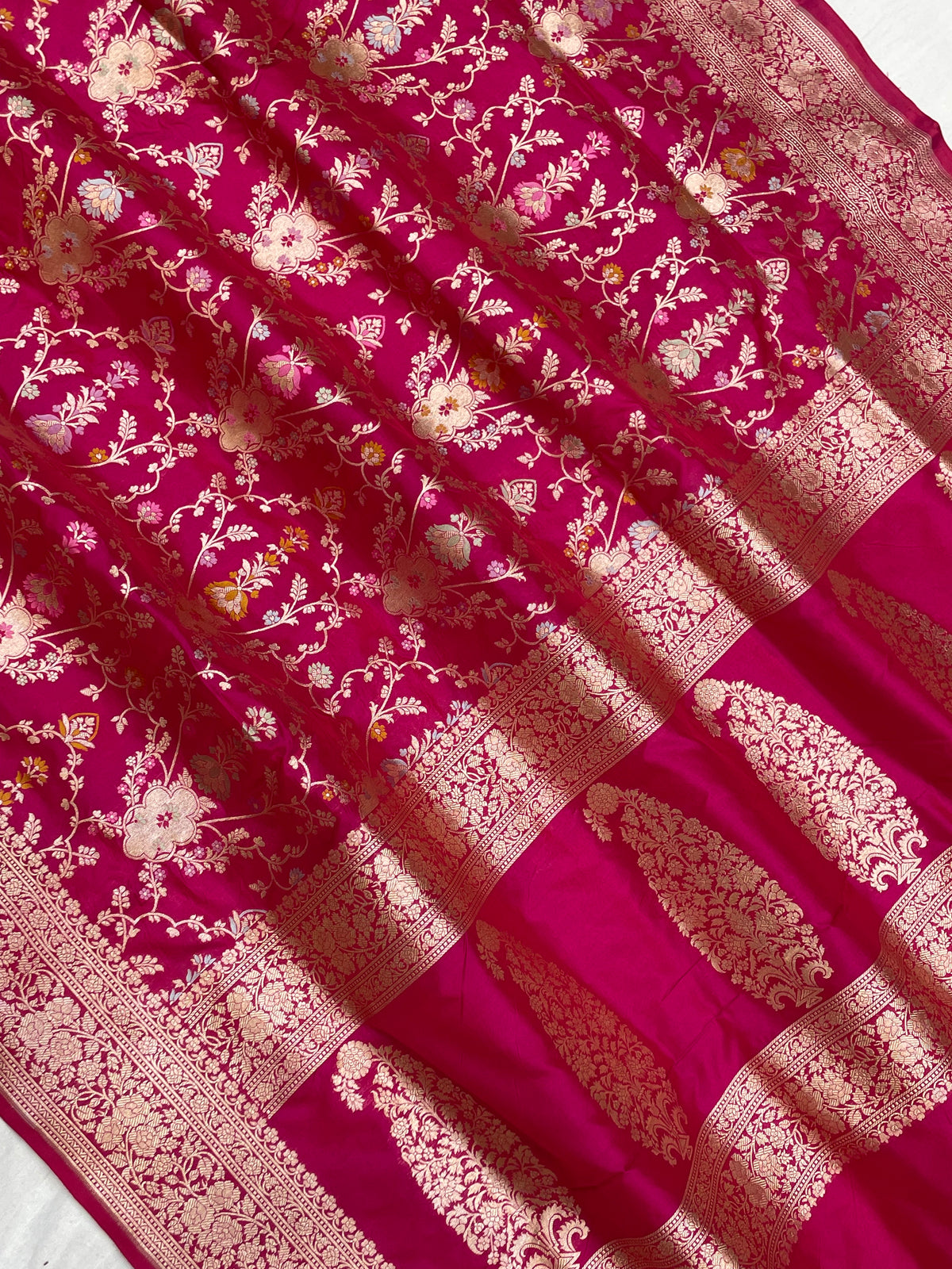 Pure Katan Silk Banarasi Handloom Saree - All Over Meenakari