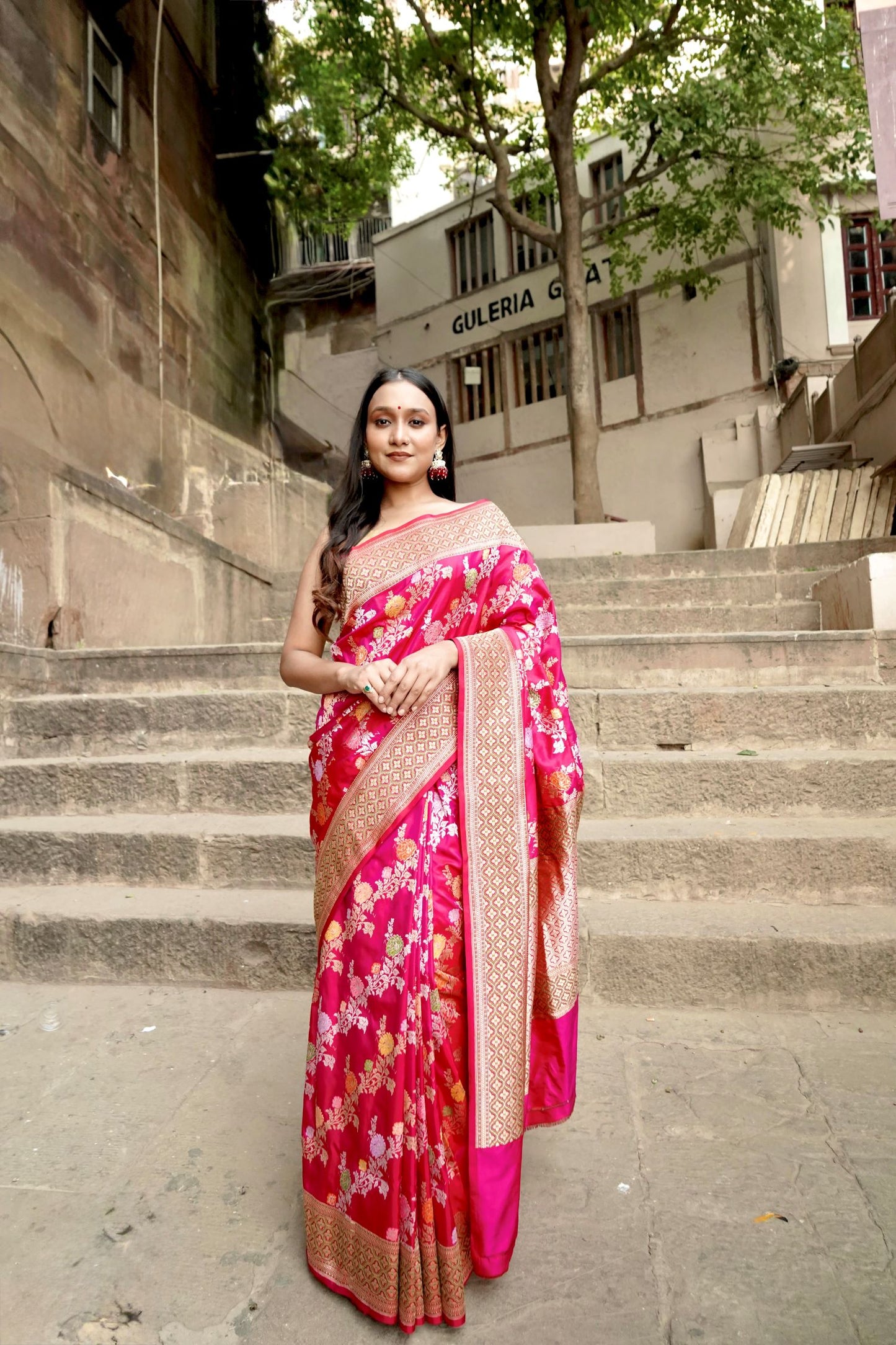 Pure Katan Kadhwa Jangla with Tilfi Minakari Work Saree