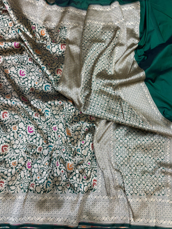 Pure Katan Silk Banarasi Handloom Saree - All Over Meenakari
