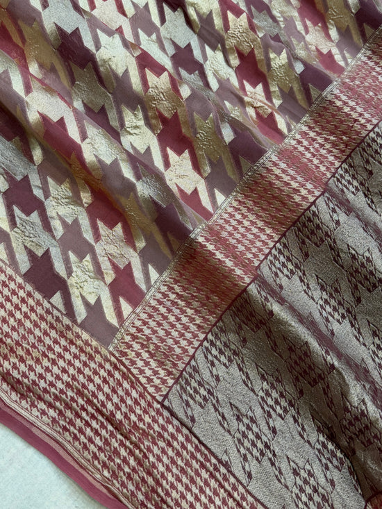 Rangkat Pure Khaddi Georgette Handloom Banarasi Saree