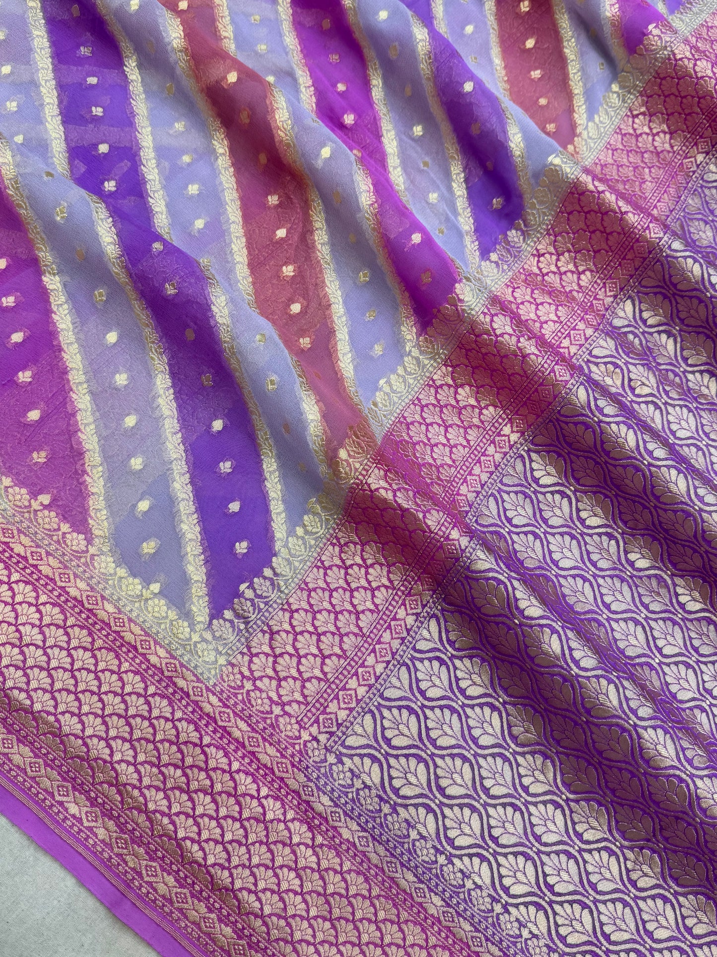 Rangkat Pure Khaddi Georgette Handloom Banarasi Saree