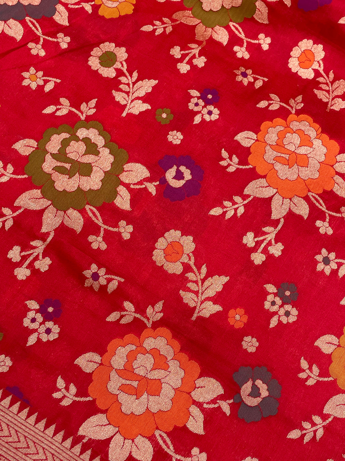 Pure Katan Silk Banarasi Handloom Saree - All Over Meenakari