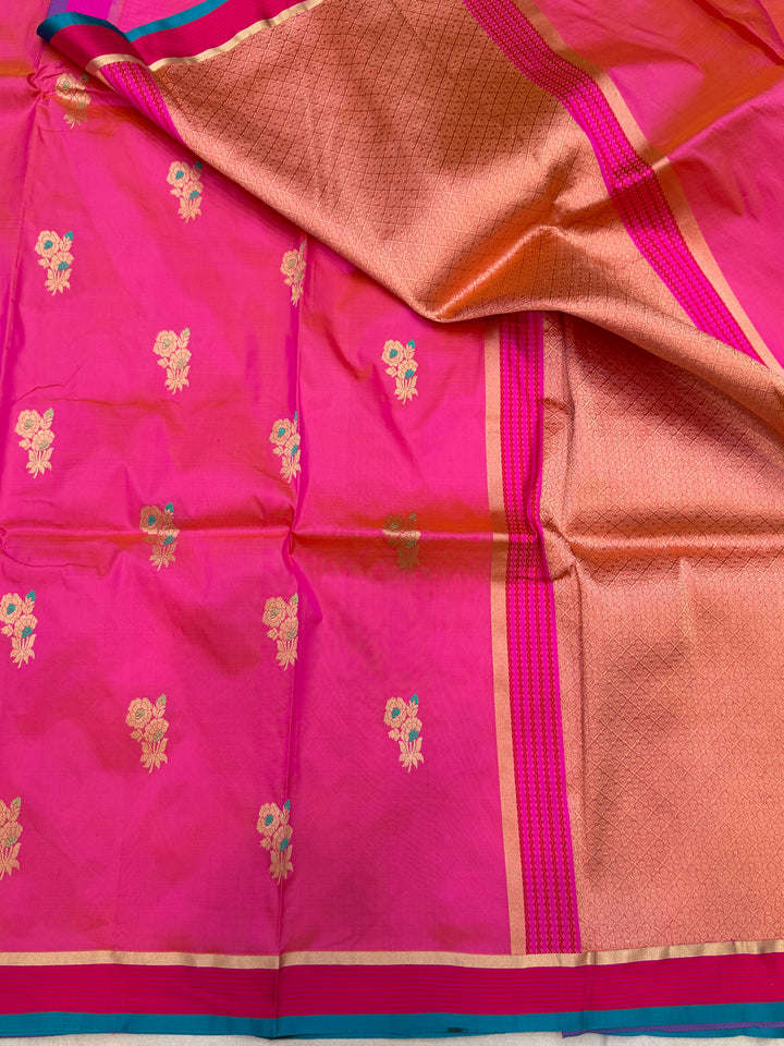 Pure Katan Silk Banarasi Handloom Saree - All over Kadua Buta