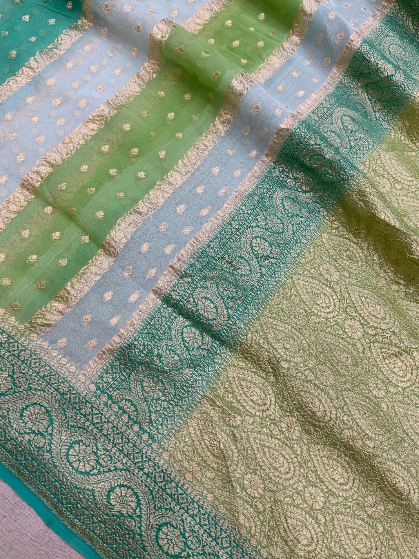 Rangkat Pure Khaddi Georgette Handloom Banarasi Saree