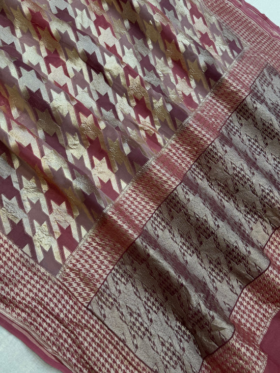 Rangkat Pure Khaddi Georgette Handloom Banarasi Saree