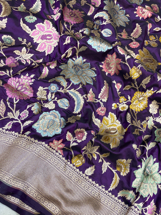 Pure Katan Silk Banarasi Handloom Saree - All Over Meenakari
