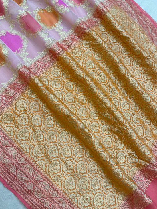 Rangkat Pure Khaddi Georgette Handloom Banarasi Saree