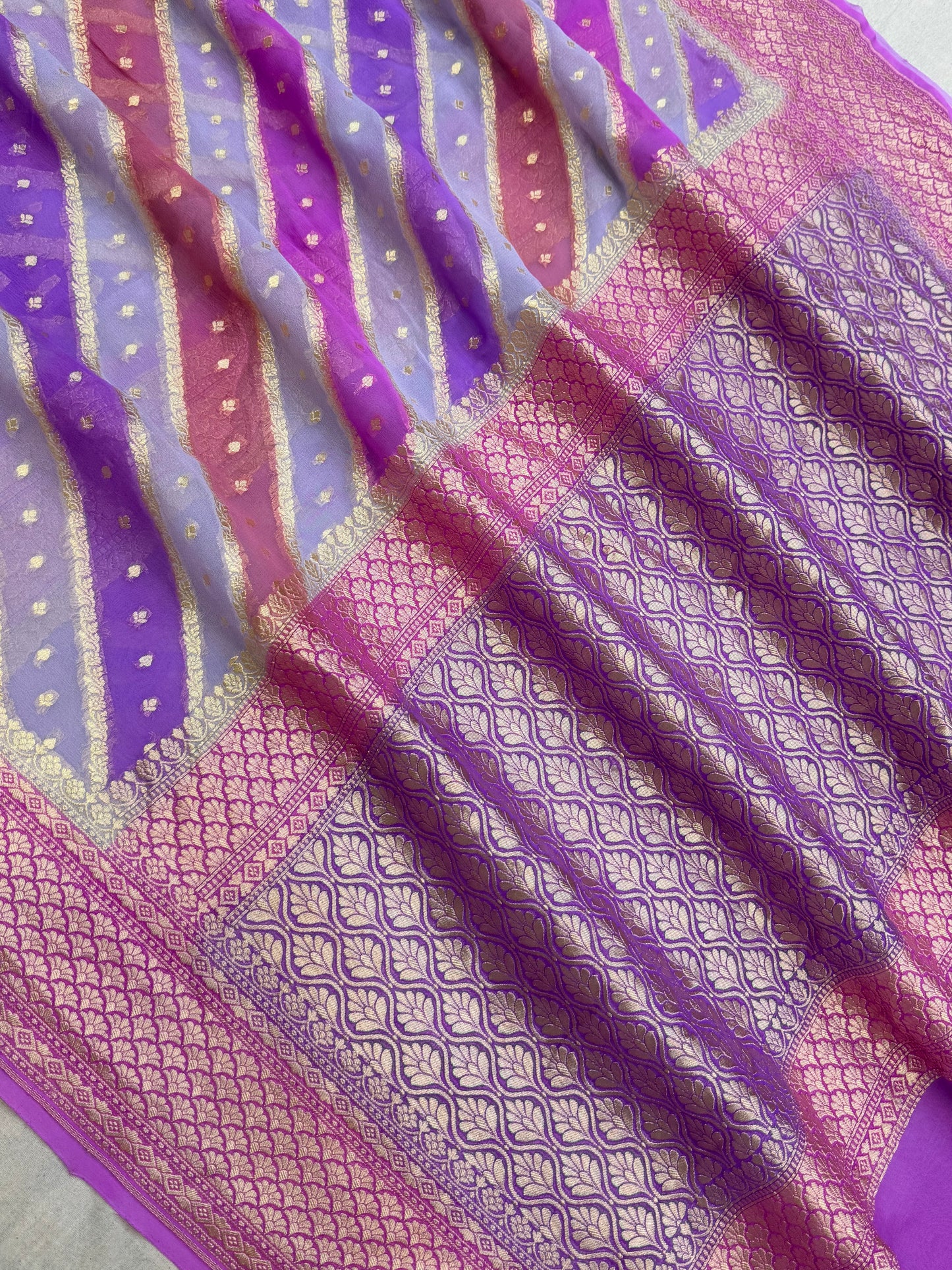 Rangkat Pure Khaddi Georgette Handloom Banarasi Saree