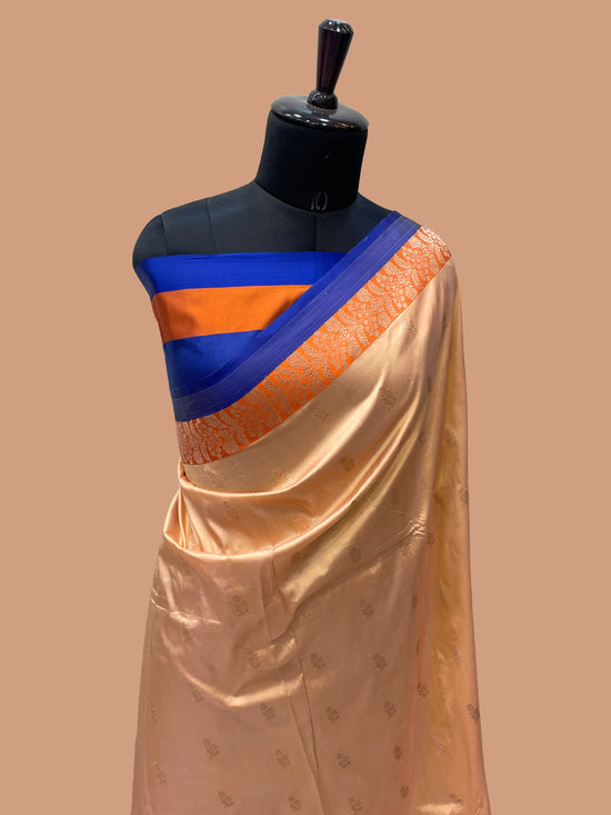 Pure Katan Silk Banarasi Handloom Saree - All over Kadua Buti