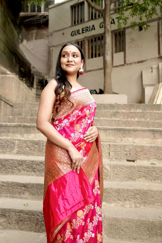 Pure Katan Kadhwa Jangla with Tilfi Minakari Work Saree