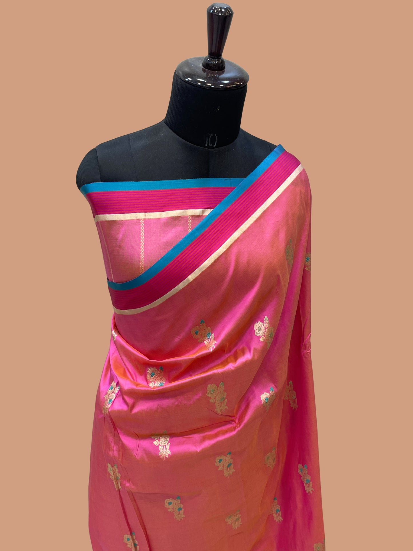 Pure Katan Silk Banarasi Handloom Saree - All over Kadua Buta