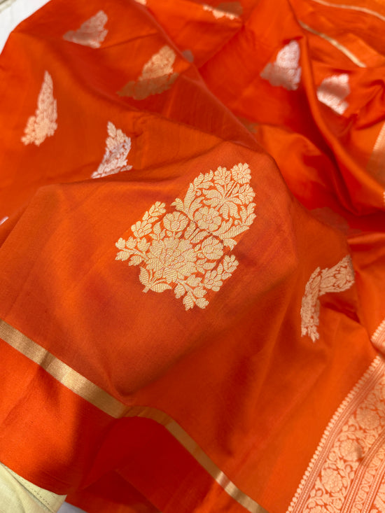 Pure Mango Silk Banarasi Handloom Saree