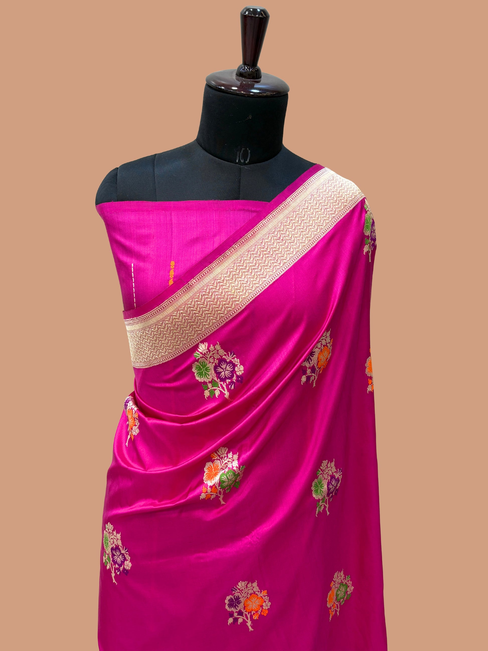 Pure Katan Silk Banarasi Handloom Saree - All over Kadua motifs