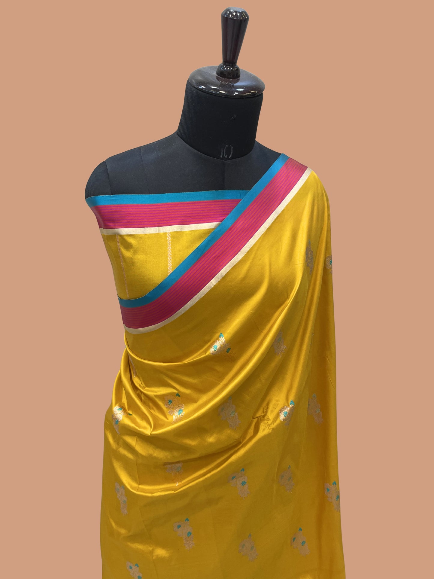 Pure Katan Silk Banarasi Handloom Saree - All over Kadua Buta