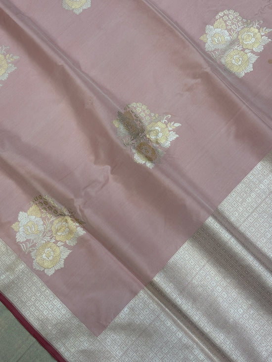 Pure Katan Silk Banarasi Handloom Saree - All over Kadua motifs