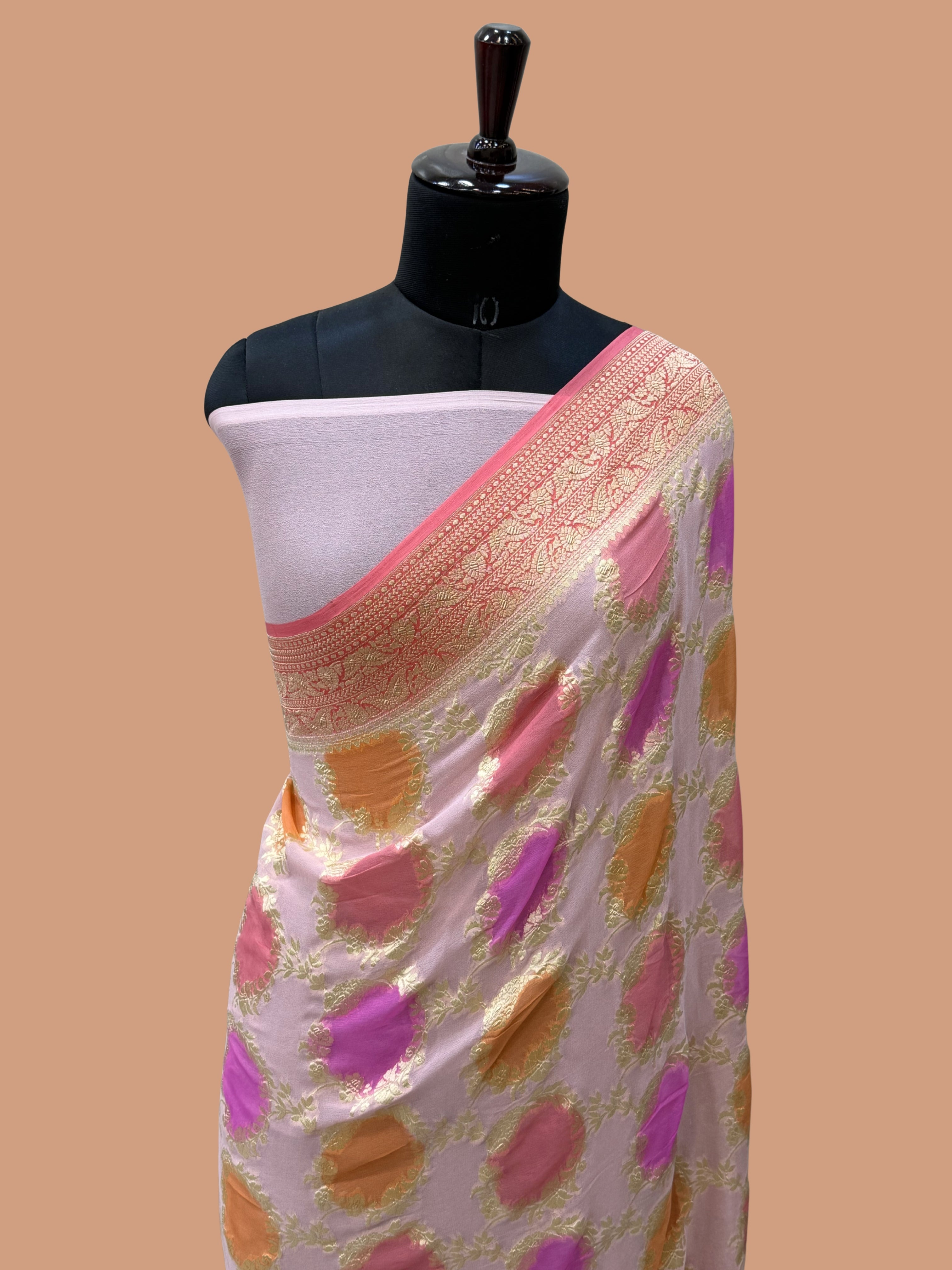 Rangkat Pure Khaddi Georgette Handloom Banarasi Saree
