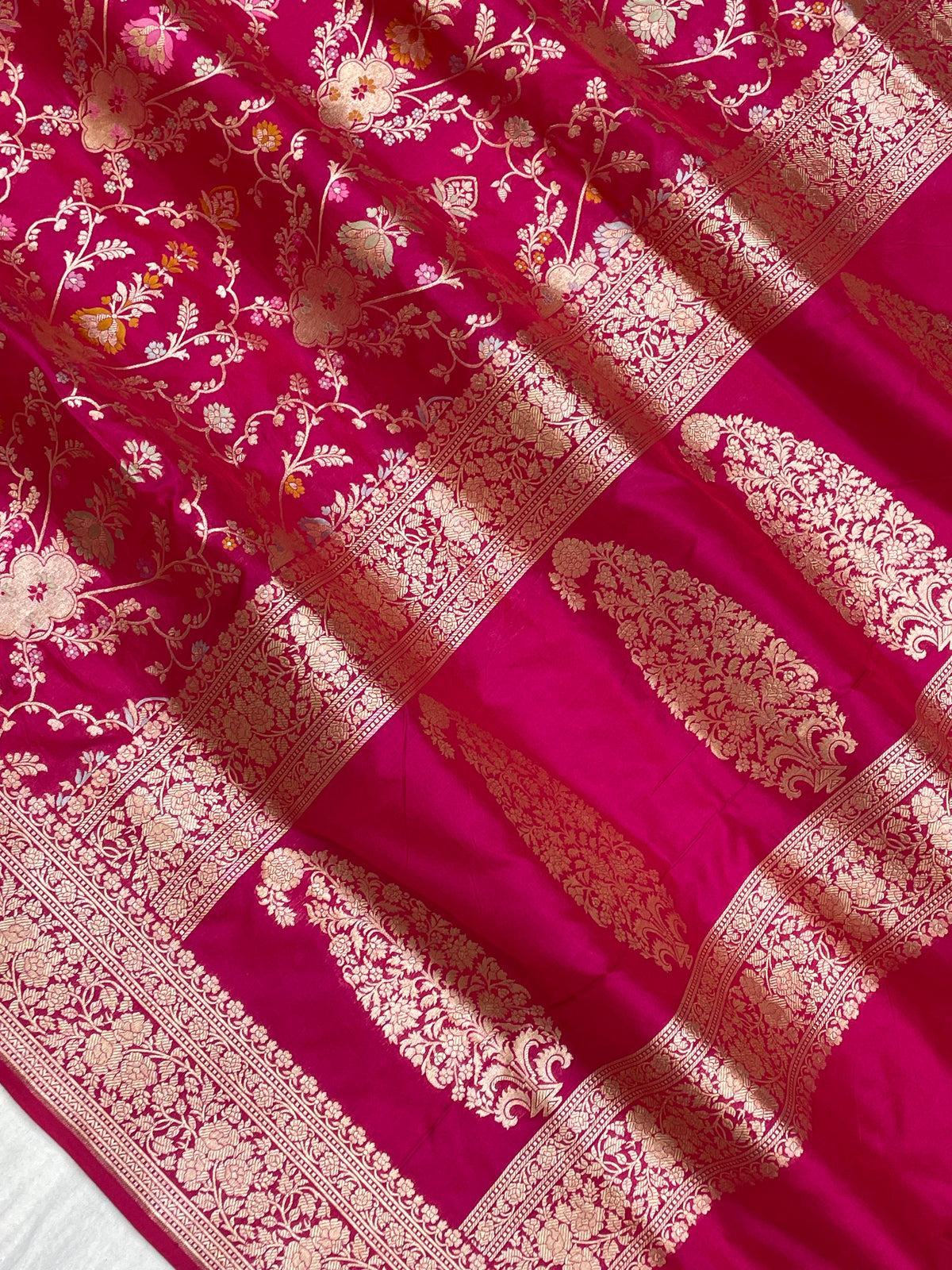 Pure Katan Silk Banarasi Handloom Saree - All Over Meenakari