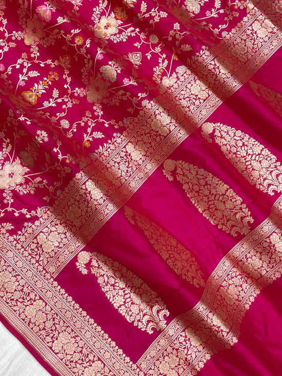 Pure Katan Silk Banarasi Handloom Saree - All Over Meenakari