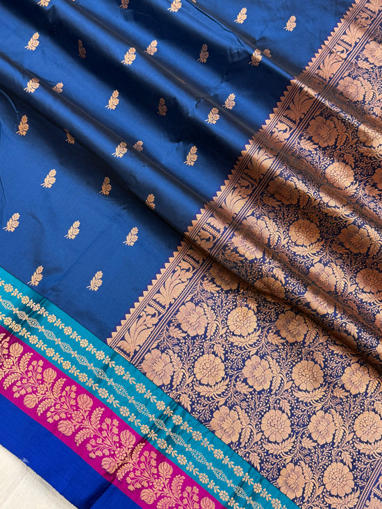 Pure Katan Silk Banarasi Handloom Saree - All over Kadua Buti