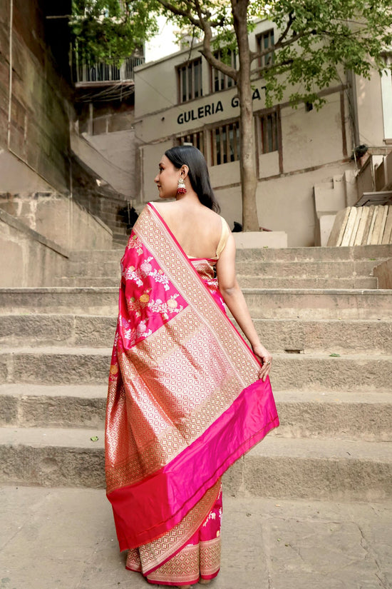 Pure Katan Kadhwa Jangla with Tilfi Minakari Work Saree