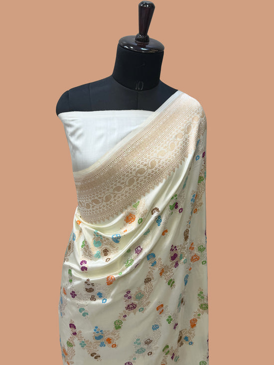 Pure Katan Silk Banarasi Handloom Saree - All over Kadua Jangla
