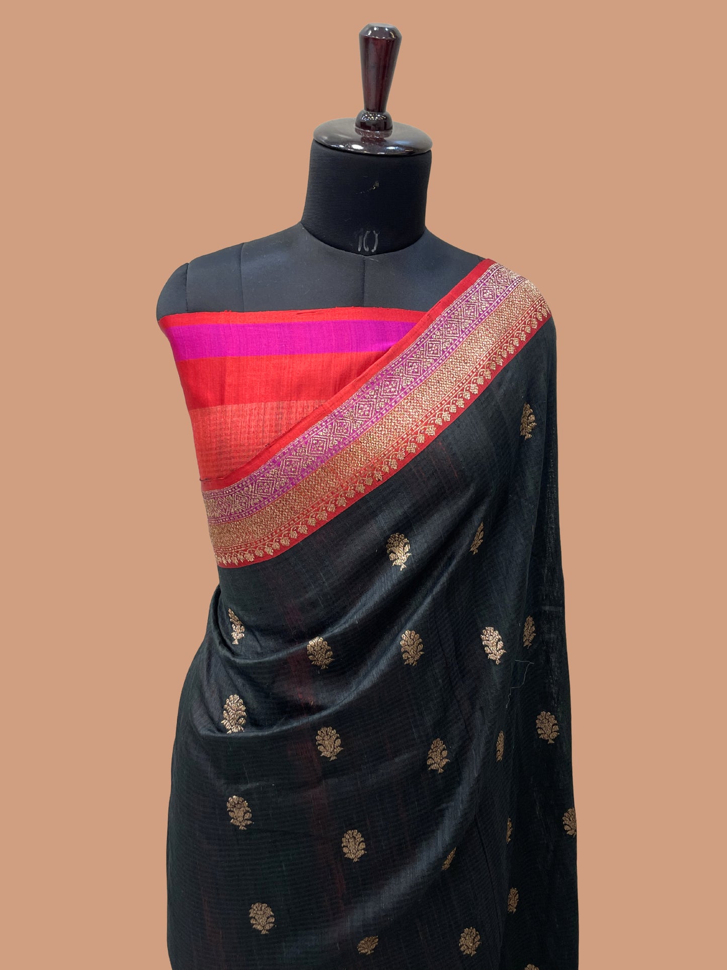 Pure Dupion Tusser Silk Handloom Banarasi Saree