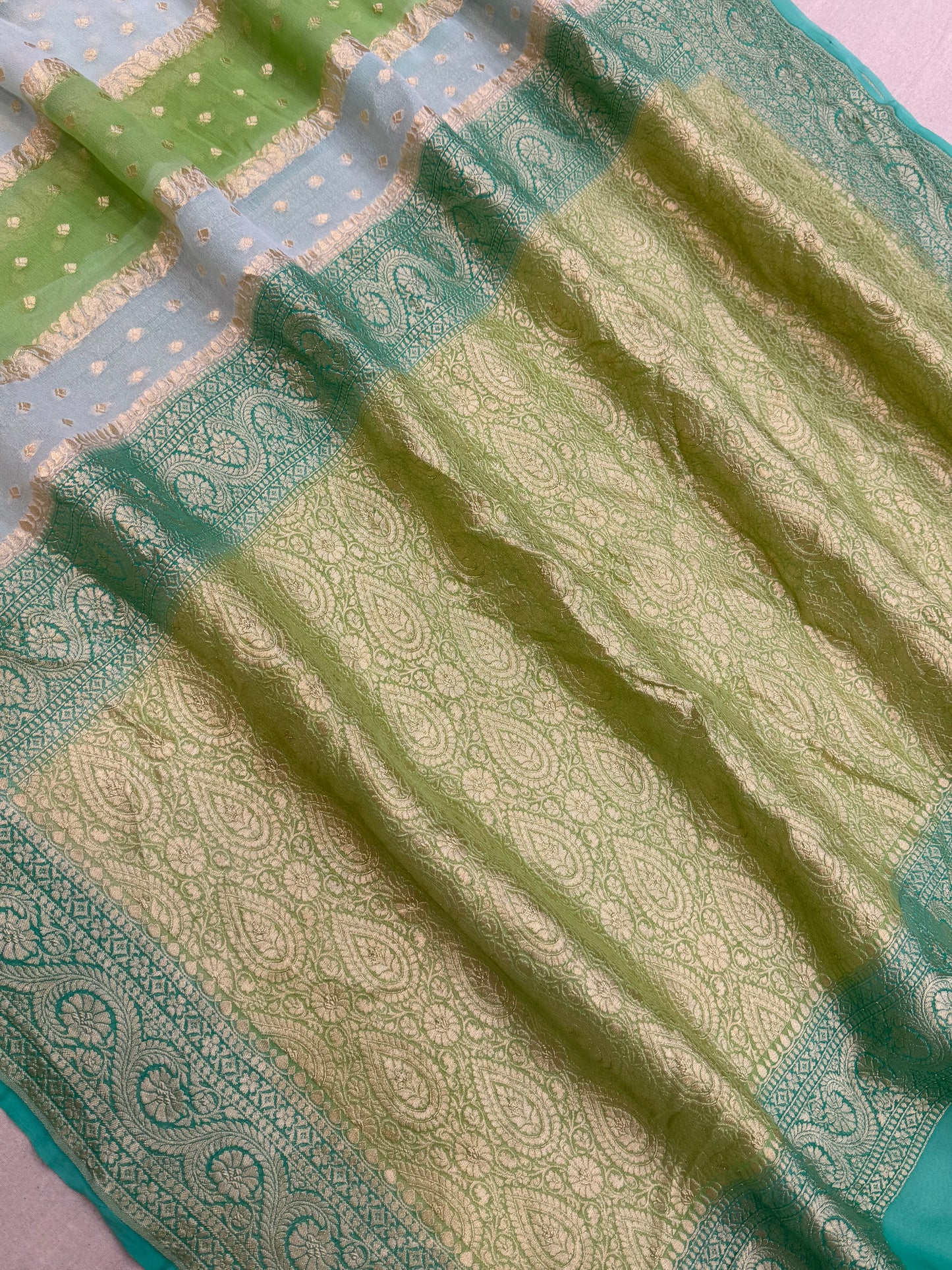 Rangkat Pure Khaddi Georgette Handloom Banarasi Saree