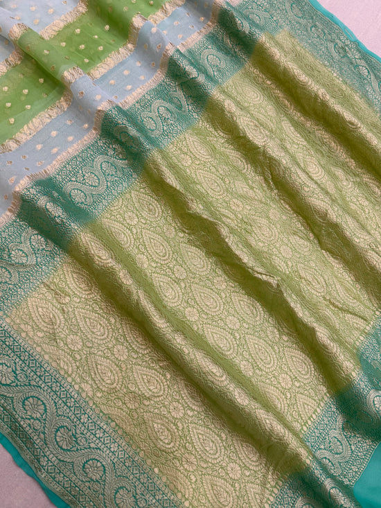 Rangkat Pure Khaddi Georgette Handloom Banarasi Saree