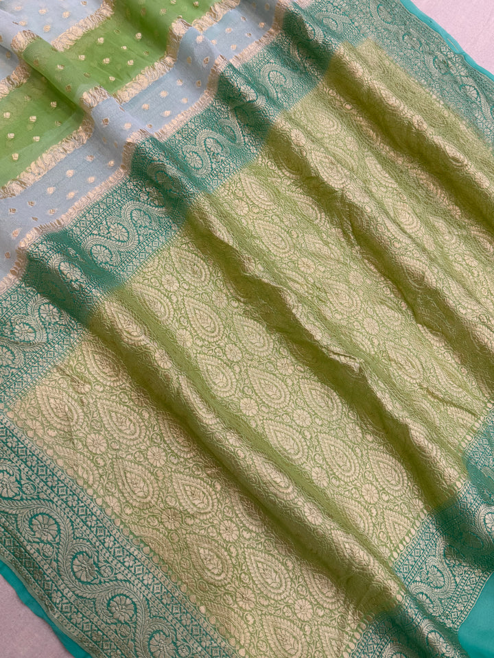 Rangkat Pure Khaddi Georgette Handloom Banarasi Saree