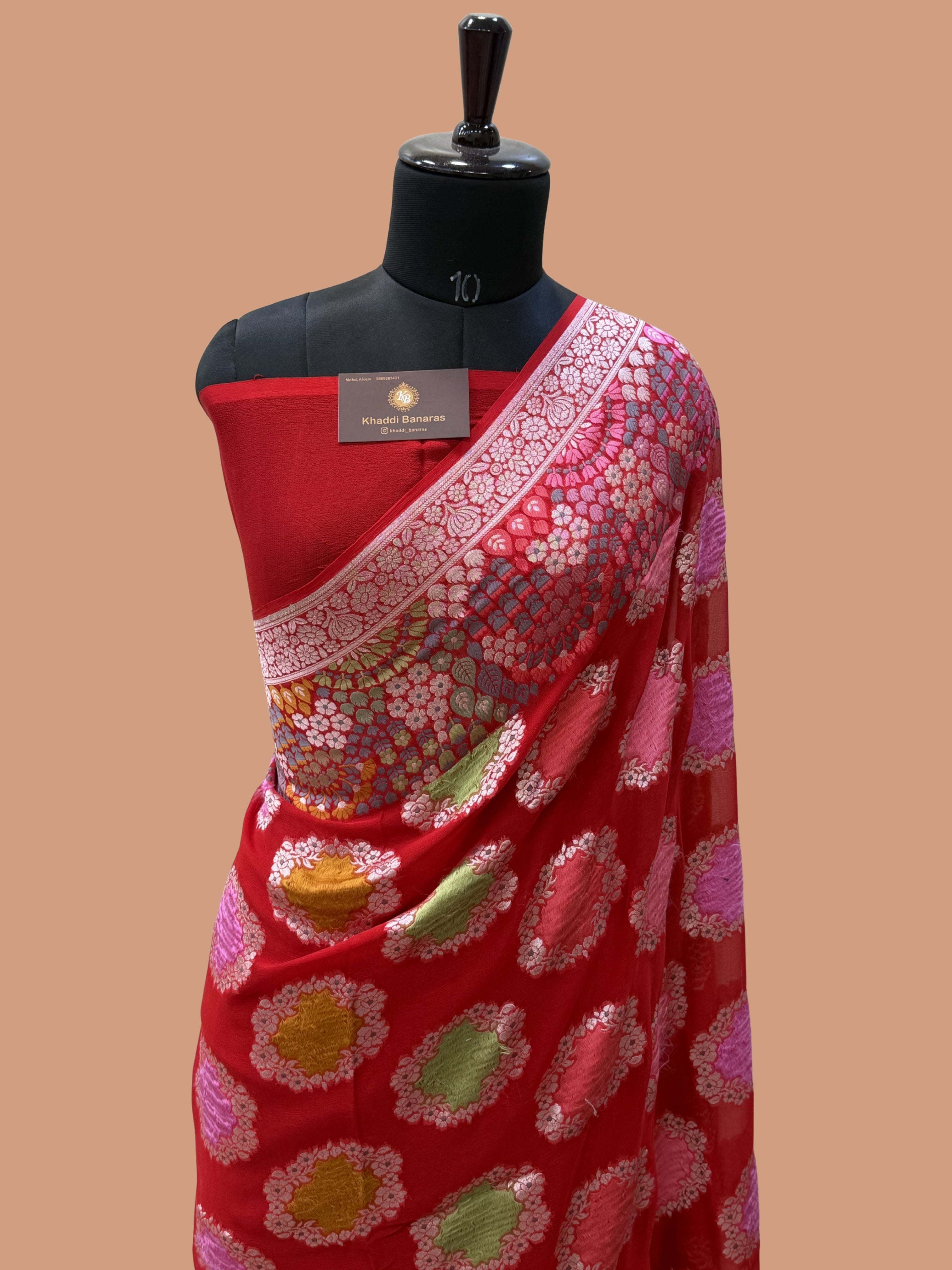 Rani Color Khaddi Georgette Banarasi Saree