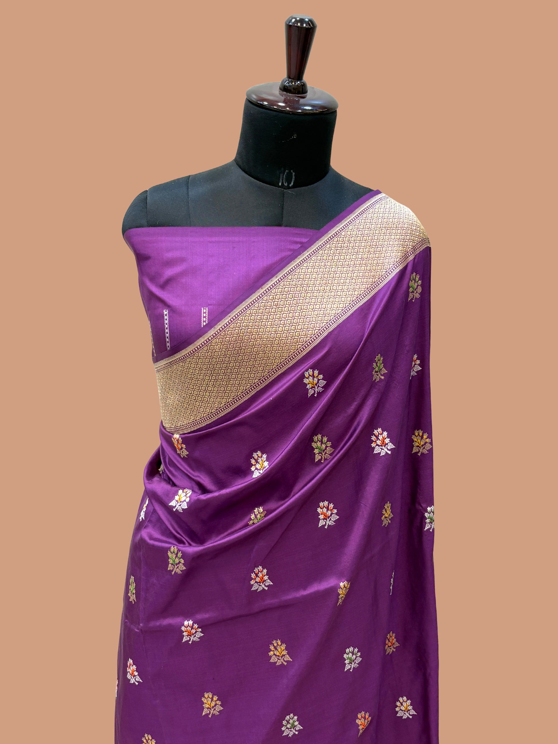 Pure Katan Silk Banarasi Handloom Saree - All over Kadua motifs