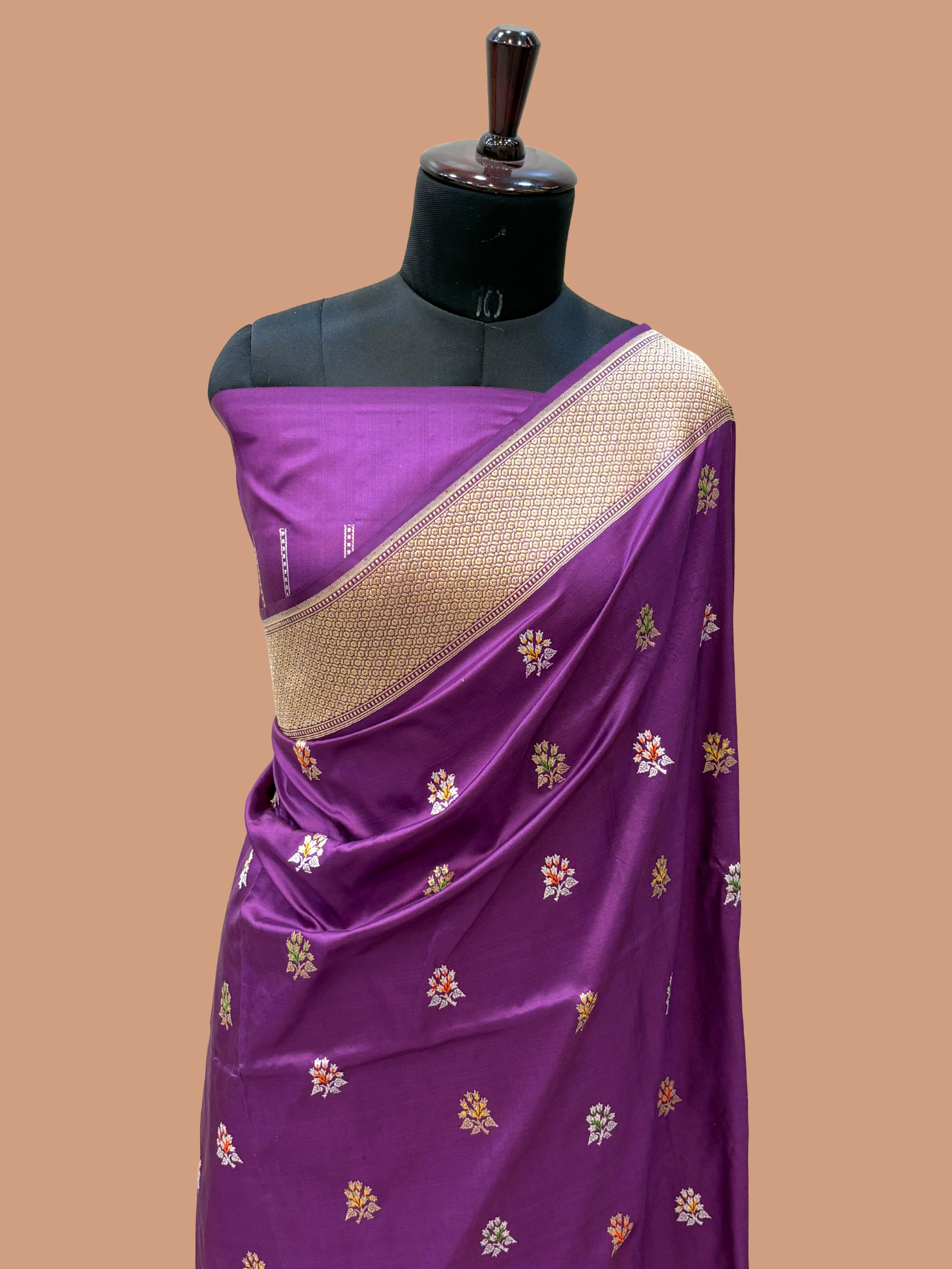 Pure Katan Silk Banarasi Handloom Saree - All over Kadua motifs
