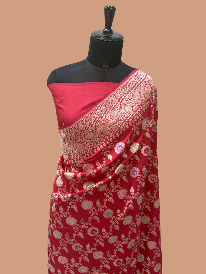 Pure Katan Silk Banarasi Handloom Saree - All over Kadua Jangla