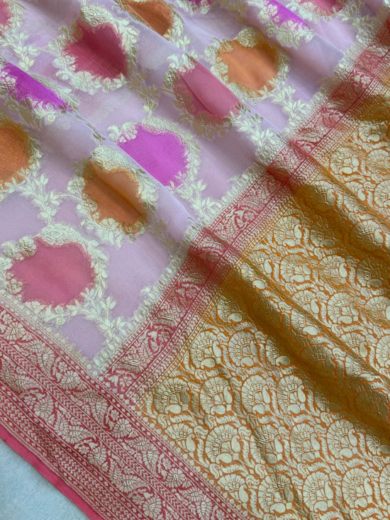 Rangkat Pure Khaddi Georgette Handloom Banarasi Saree