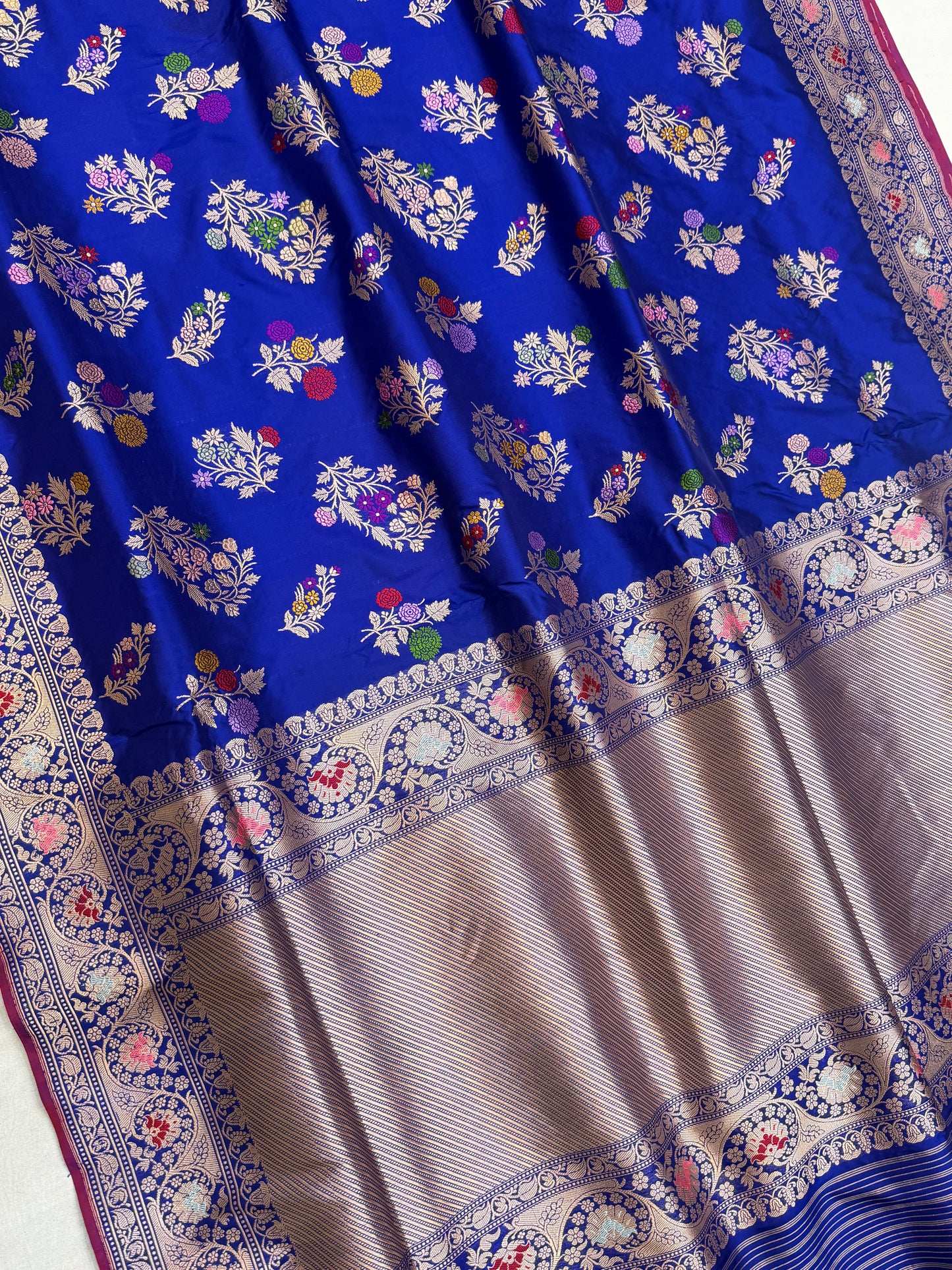 Pure Katan Silk Banarasi Handloom Saree - All over Kadua Jangla