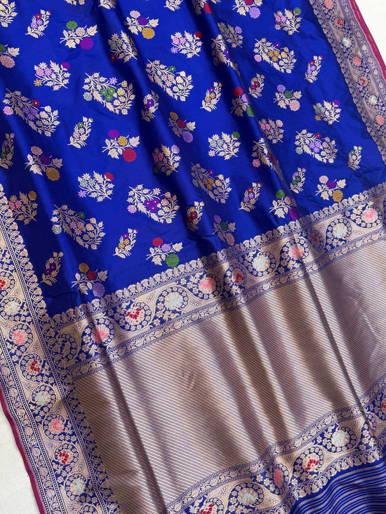 Pure Katan Silk Banarasi Handloom Saree - All over Kadua Jangla