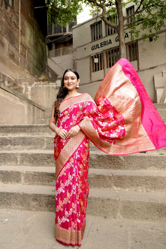 Pure Katan Kadhwa Jangla with Tilfi Minakari Work Saree